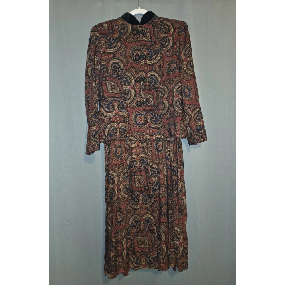 Karin Stevens Petites Vintage 1970s Jacket Midi Dress 2 In 1 Size 10
